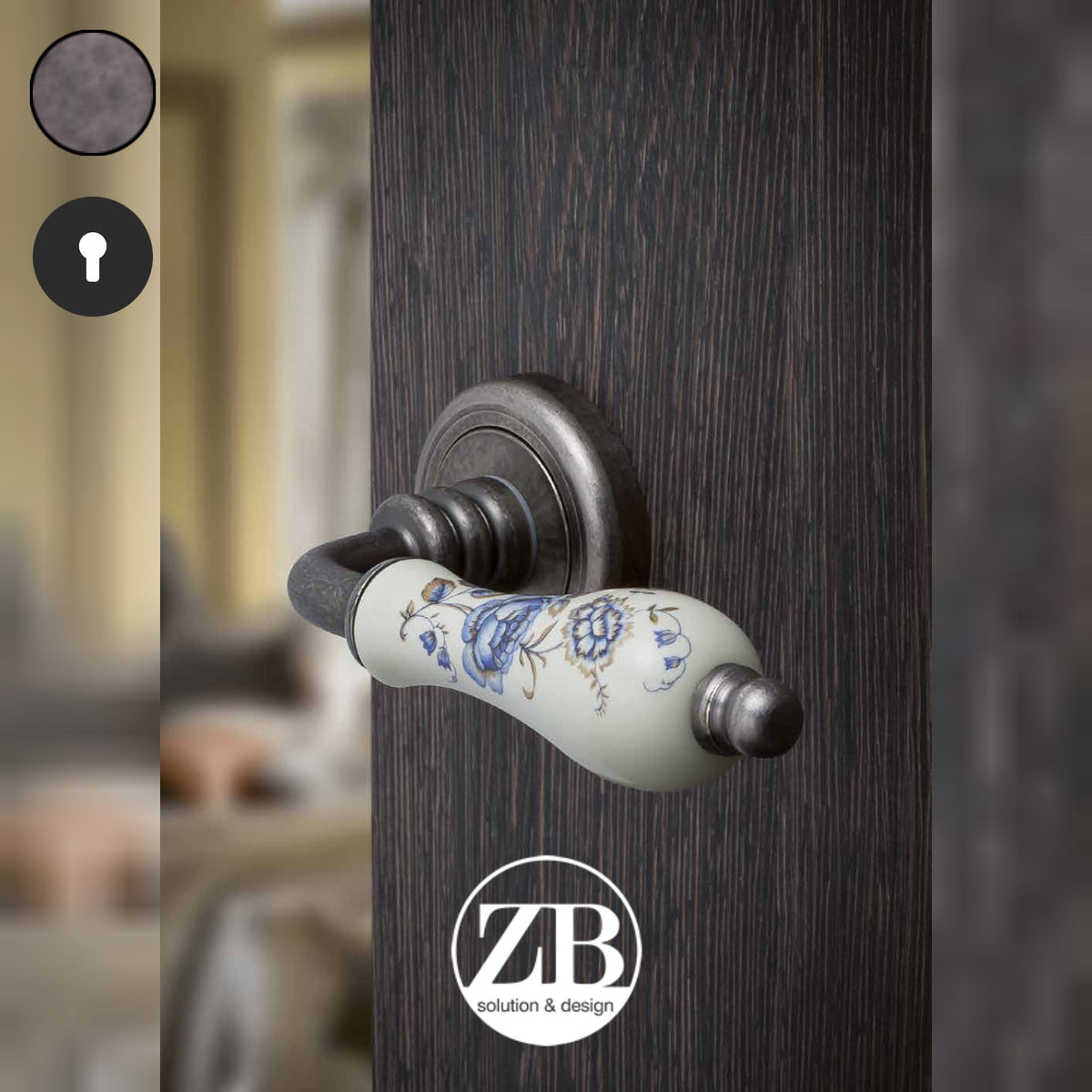 ZB - Maniglie Doge - Maniglia per porta interna - OBO - Ottone bronzato opaco / Tonda / Yale
