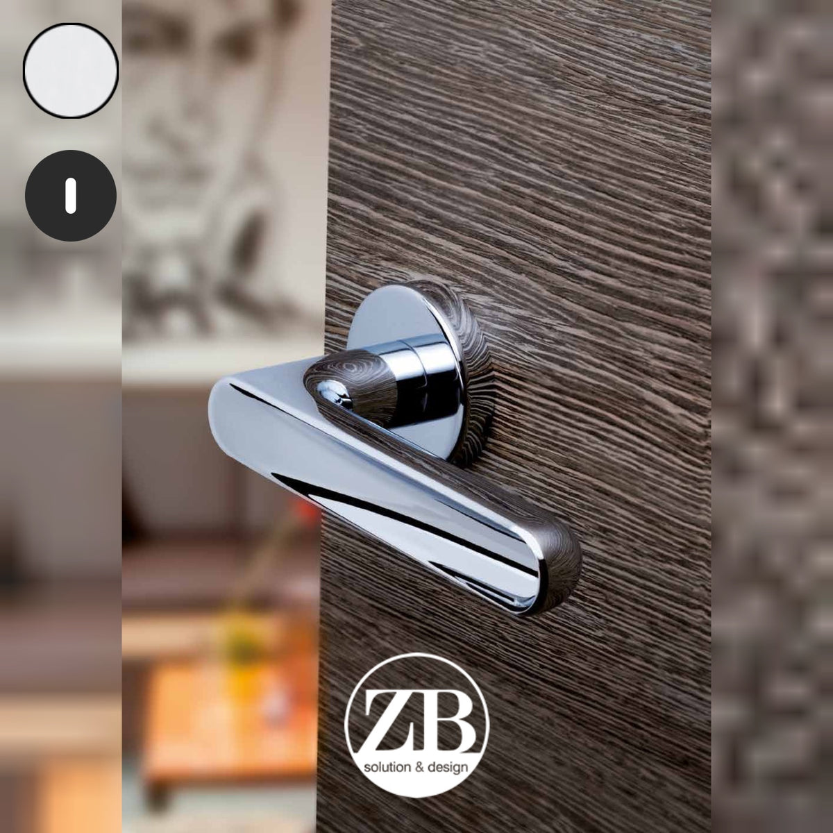 ZB - Maniglie Double - Maniglia per porta interna - CRS - Cromo satinato / Tonda / Patent