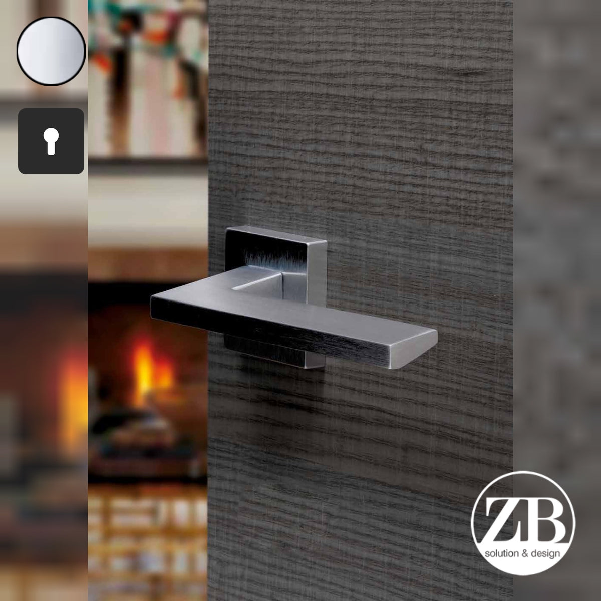 ZB - Maniglie Edmond - Maniglia per porta interna - CRL - Cromo lucido / Quadra / Yale