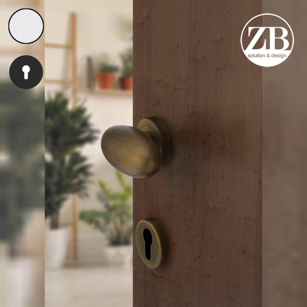 ZB - Maniglie Elegant - Maniglia per porta interna - CRS - Cromo satinato / Tonda / Yale