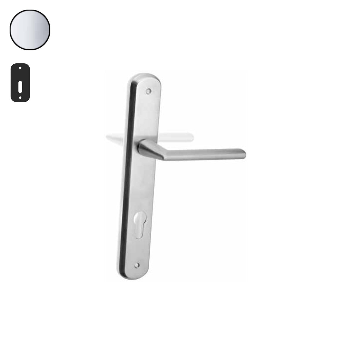 ZB - Maniglie Element - Maniglia per porta interna - CRL - Cromo lucido / Placca 250x38 mm / Patent 90