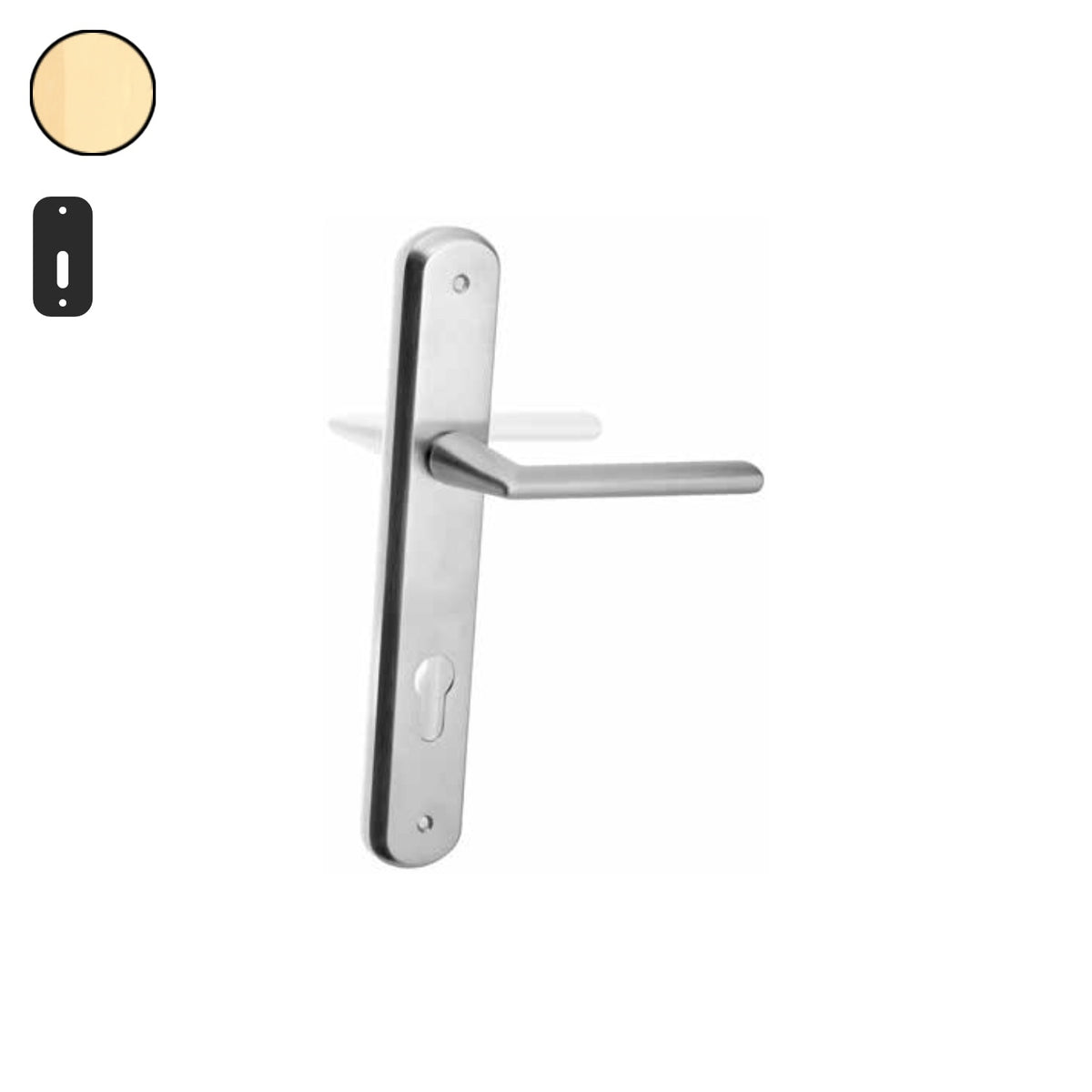 ZB - Maniglie Element - Maniglia per porta interna - OTO - Ottonato / Placca 250x38 mm / Patent 90