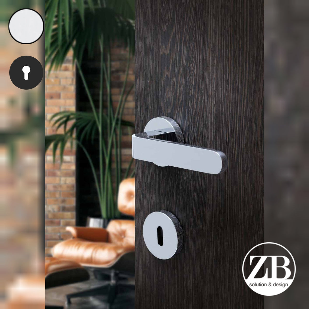 ZB - Maniglie First - Maniglia per porta interna - CRS - Cromo satinato / Tonda / Yale