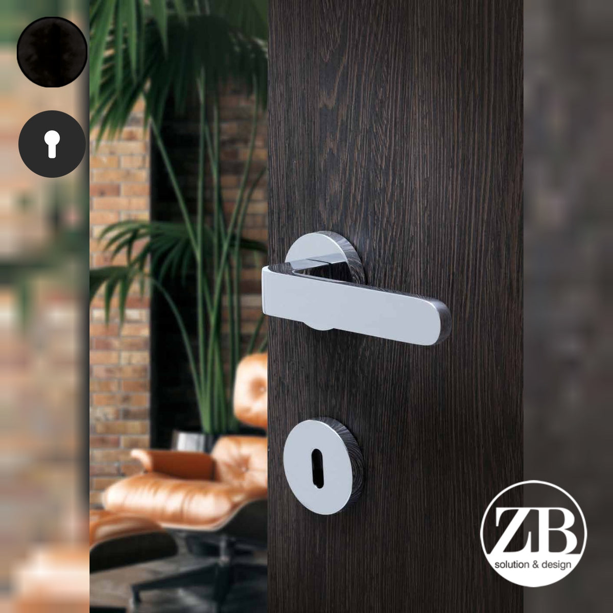ZB - Maniglie First - Maniglia per porta interna - NOP - Nero opaco / Tonda / Yale