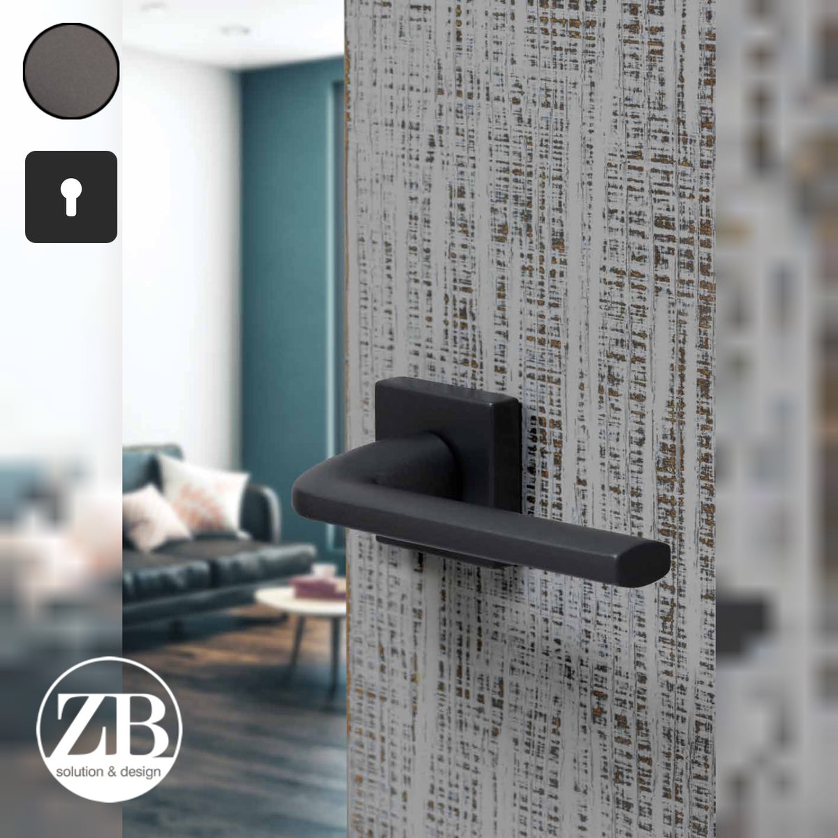 ZB - Maniglie Four-Q - Maniglia per porta interna - ANT - Antracite / Quadra / Yale