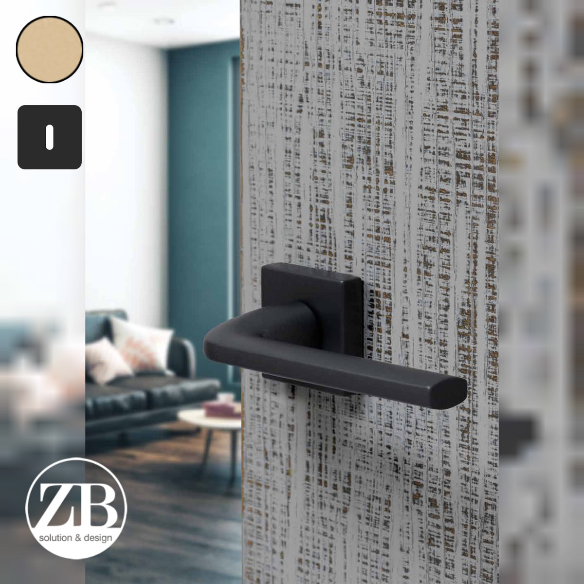 ZB - Maniglie Four-Q - Maniglia per porta interna - OSV - Ottone satinato verniciato / Quadra / Patent