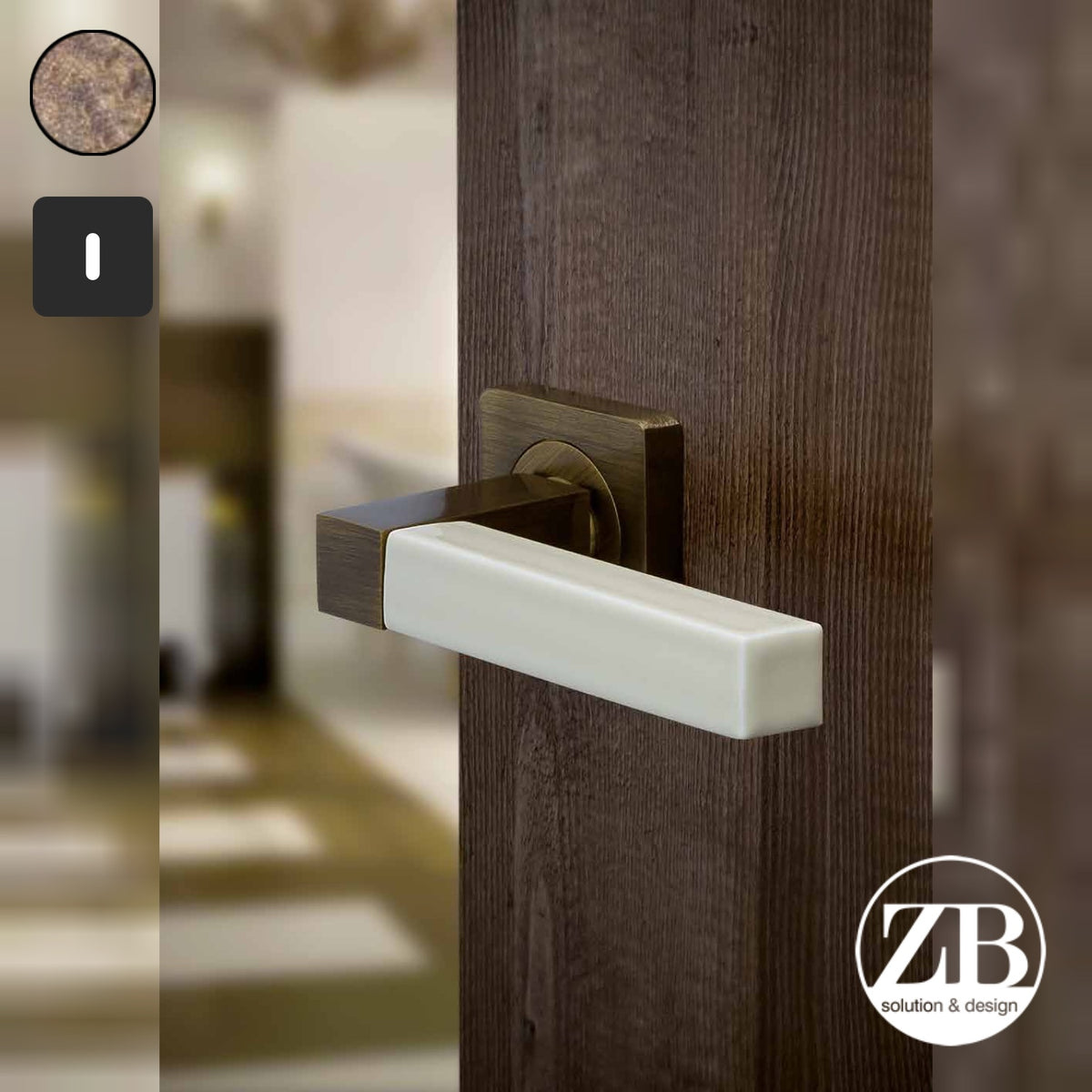 ZB - Maniglie Fulda - Maniglia per porta interna - OBA - Ottone bronzato antico / Quadra / Patent