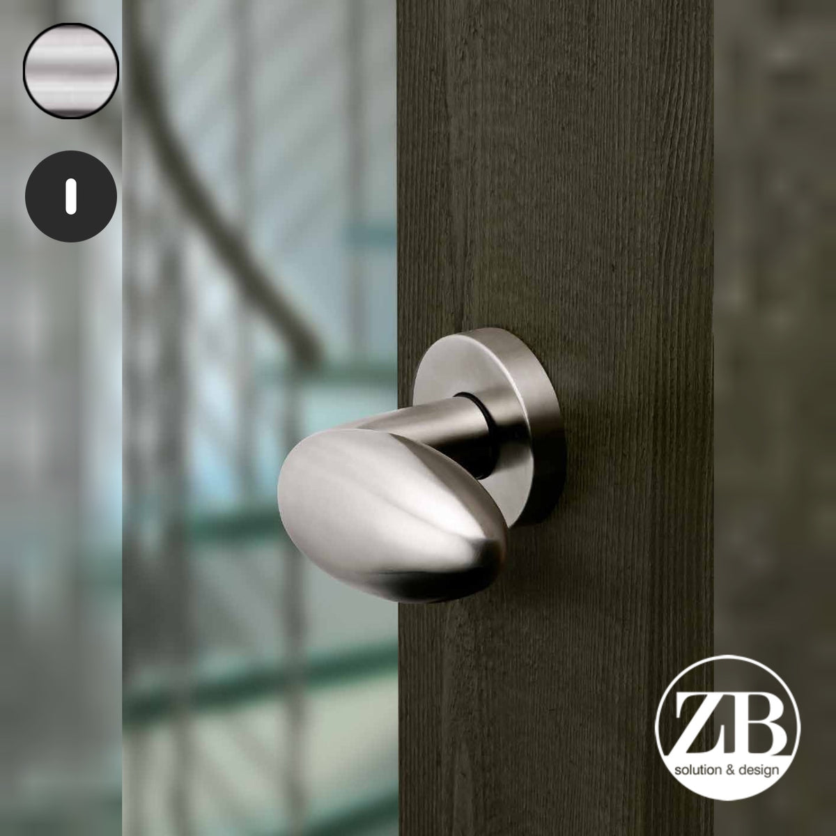ZB - Maniglie Gentile - Maniglia per porta interna - INX - Acciaio inox satinato / Tonda / Patent