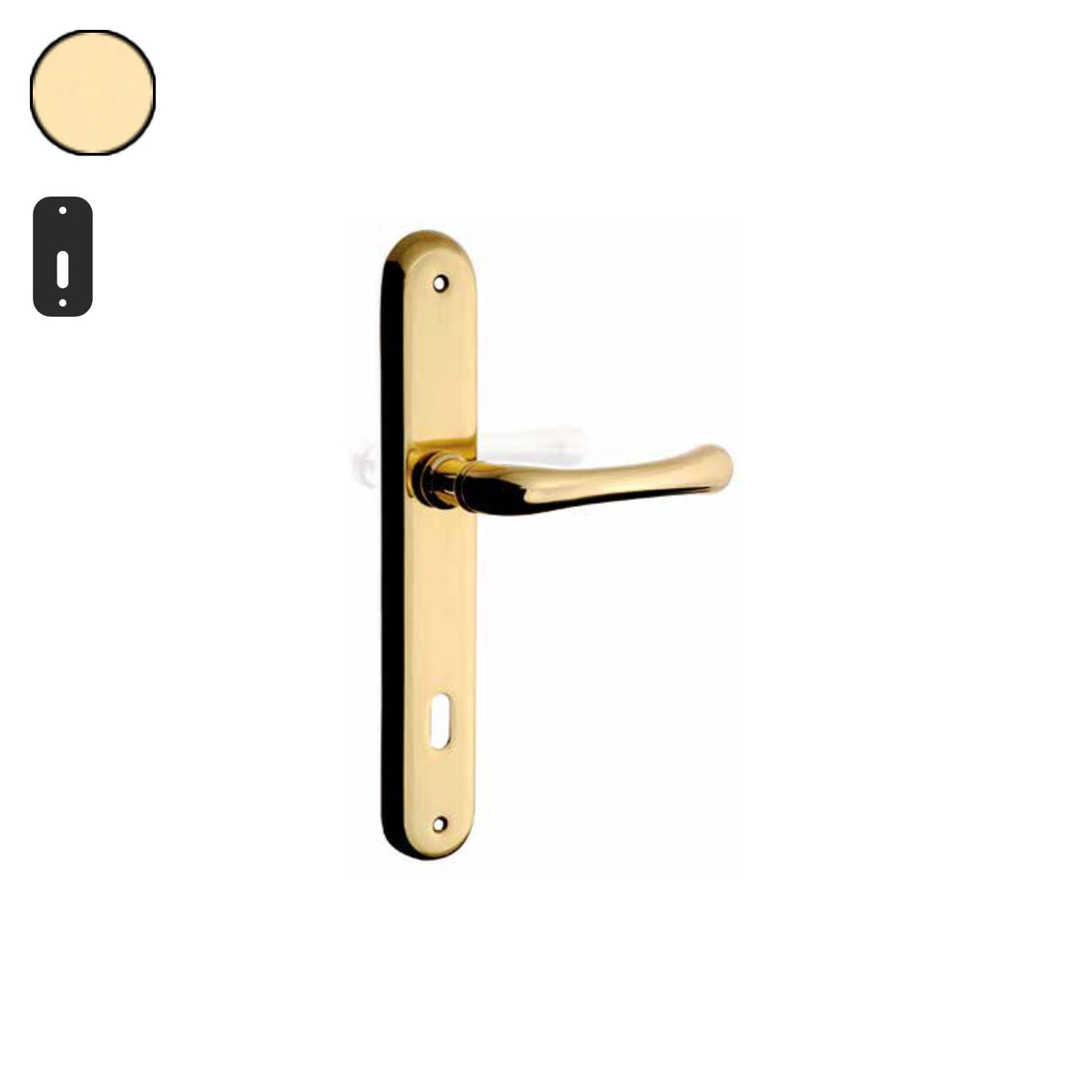 ZB - Maniglie Gioia - Maniglia per porta interna - OLV - Ottone lucido verniciato / Placca 225x43 mm / Patent 70