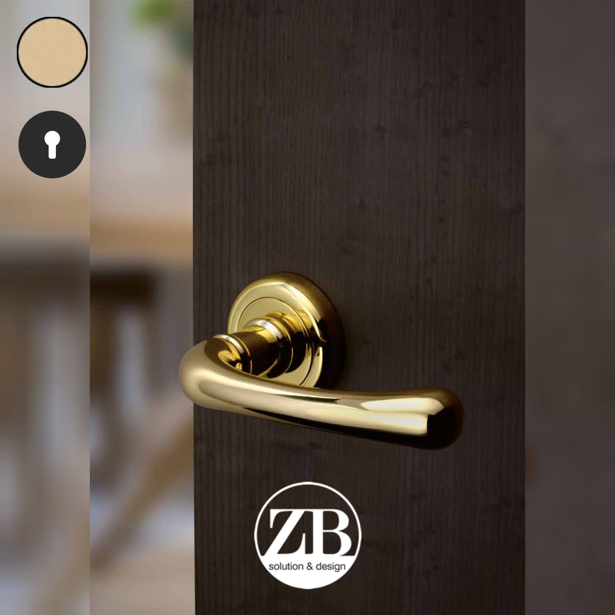 ZB - Maniglie Gioia - Maniglia per porta interna - OSV - Ottone satinato verniciato / Tonda / Yale