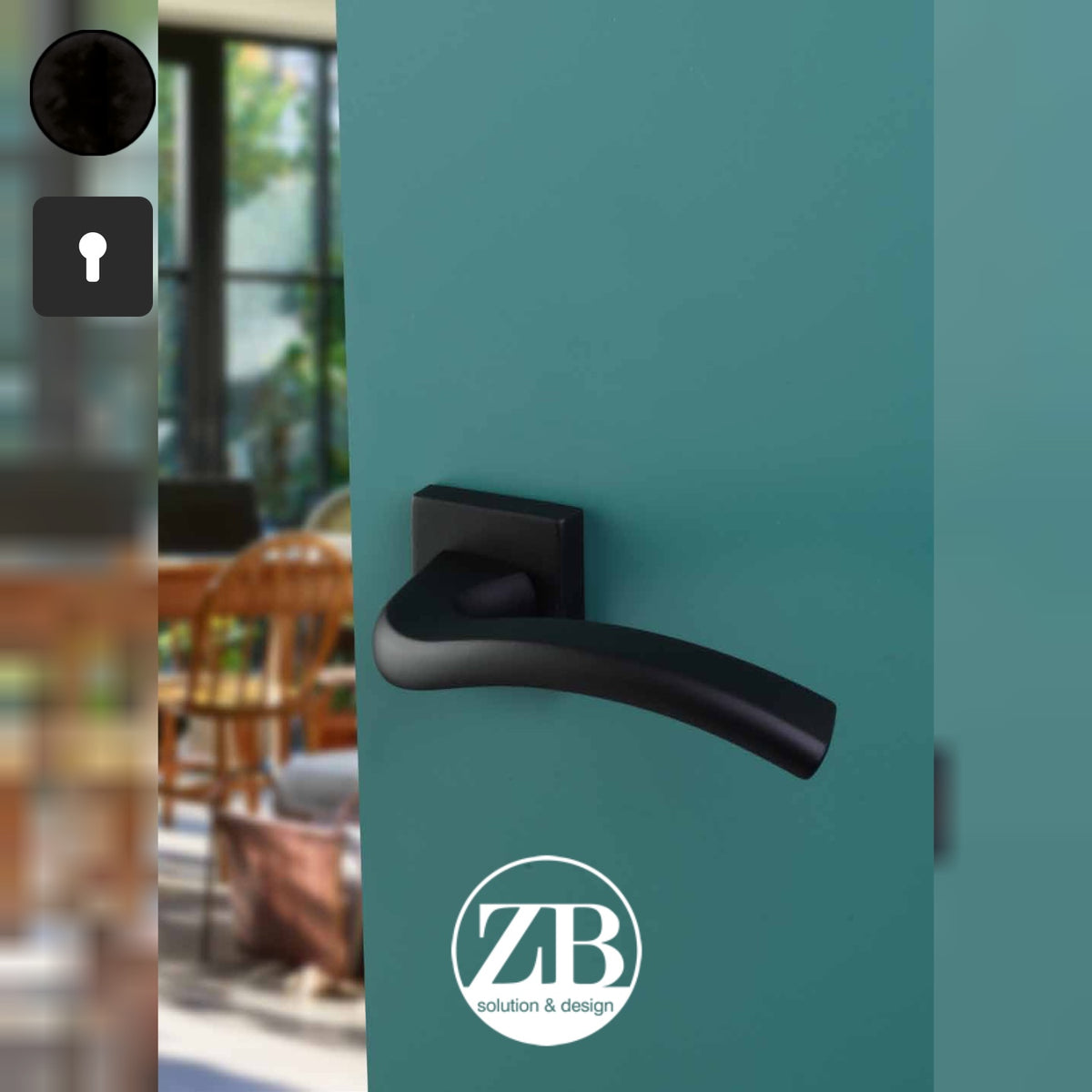 ZB - Maniglie Hill - Maniglia per porta interna - NOP - Nero opaco / Quadra / Yale
