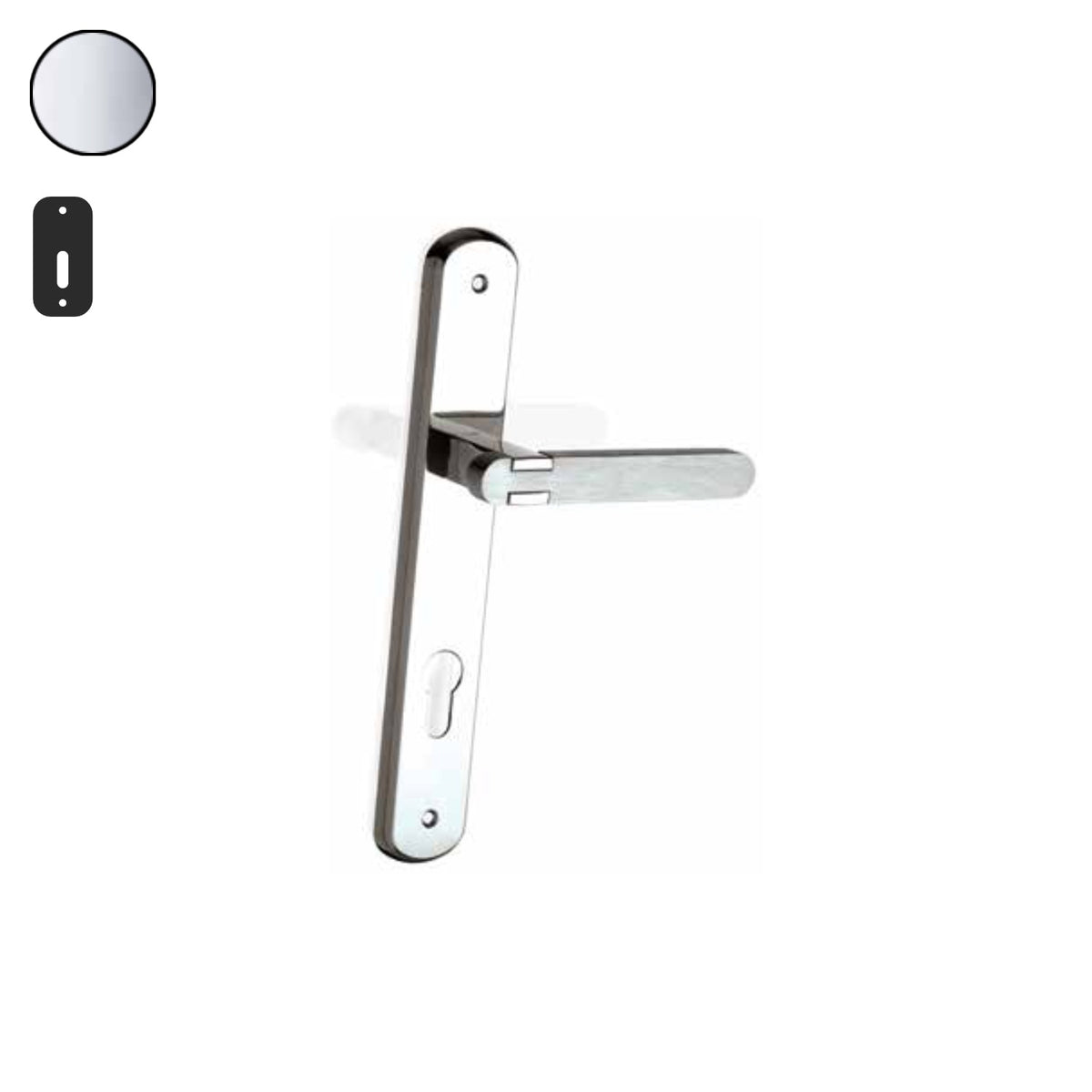 ZB - Maniglie Inside - Maniglia per porta interna - CRL - Cromo lucido / Placca 250x40 mm / Patent 90