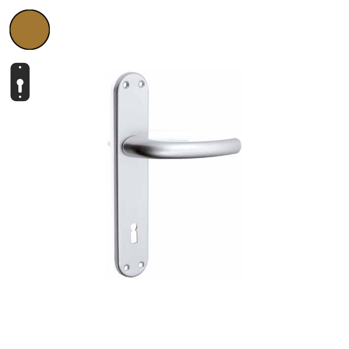 ZB - Maniglie Isy - Maniglia per porta interna - BRO - Bronzo F4 anodizzato / Placca 225x40 mm / Yale 85