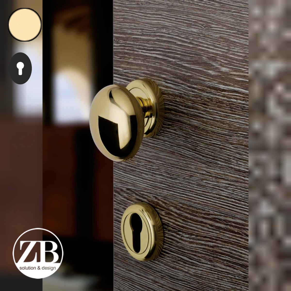 ZB - Maniglie Lady M - Maniglia per porta interna - OLV - Ottone lucido verniciato / Ovale / Yale