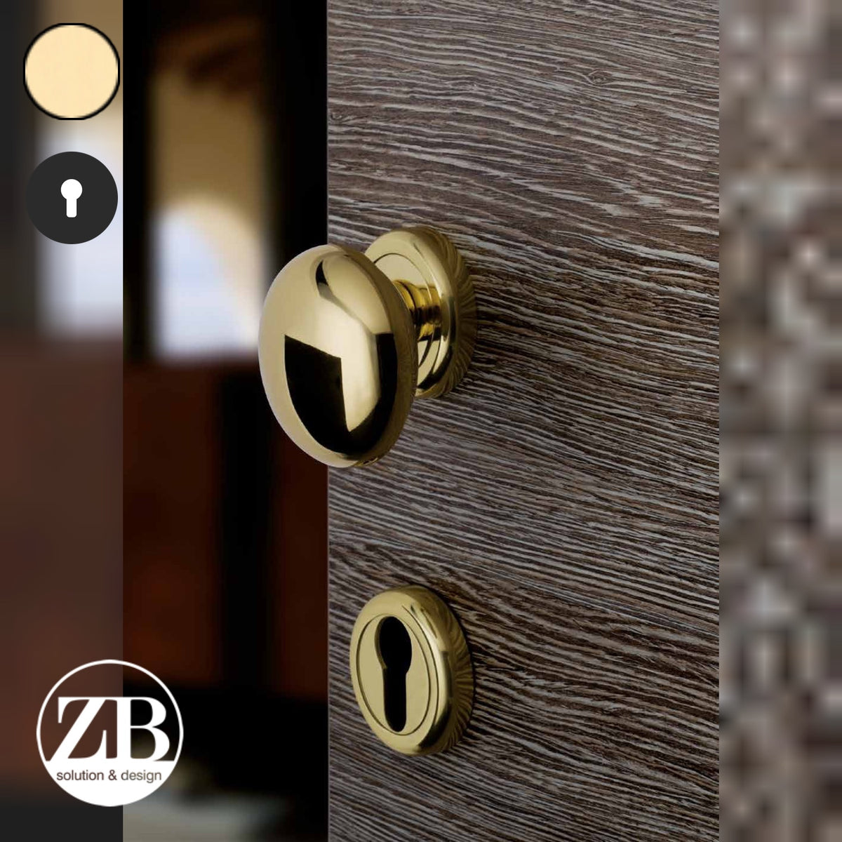 ZB - Maniglie Lady M - Maniglia per porta interna - OLV - Ottone lucido verniciato / Tonda / Yale