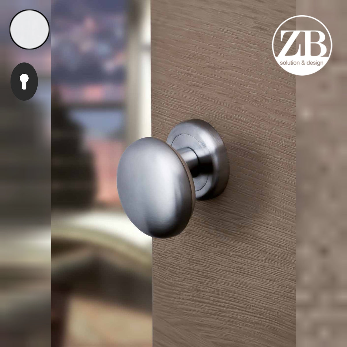 ZB - Maniglie Leon M - Maniglia per porta interna - CRS - Cromo satinato / Ovale / Yale