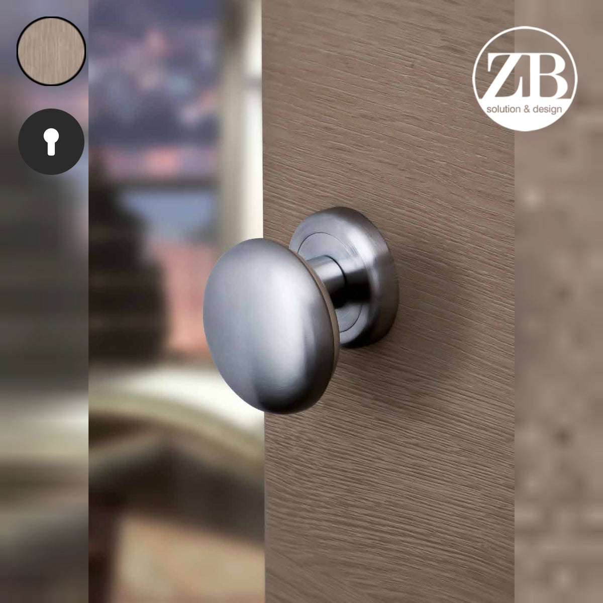 ZB - Maniglie Leon M - Maniglia per porta interna - OGV - Ottone graffiato verniciato lucido / Tonda / Yale