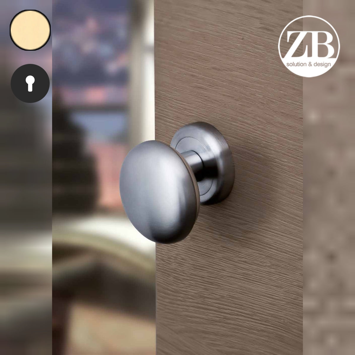 ZB - Maniglie Leon M - Maniglia per porta interna - OLV - Ottone lucido verniciato / Tonda / Yale