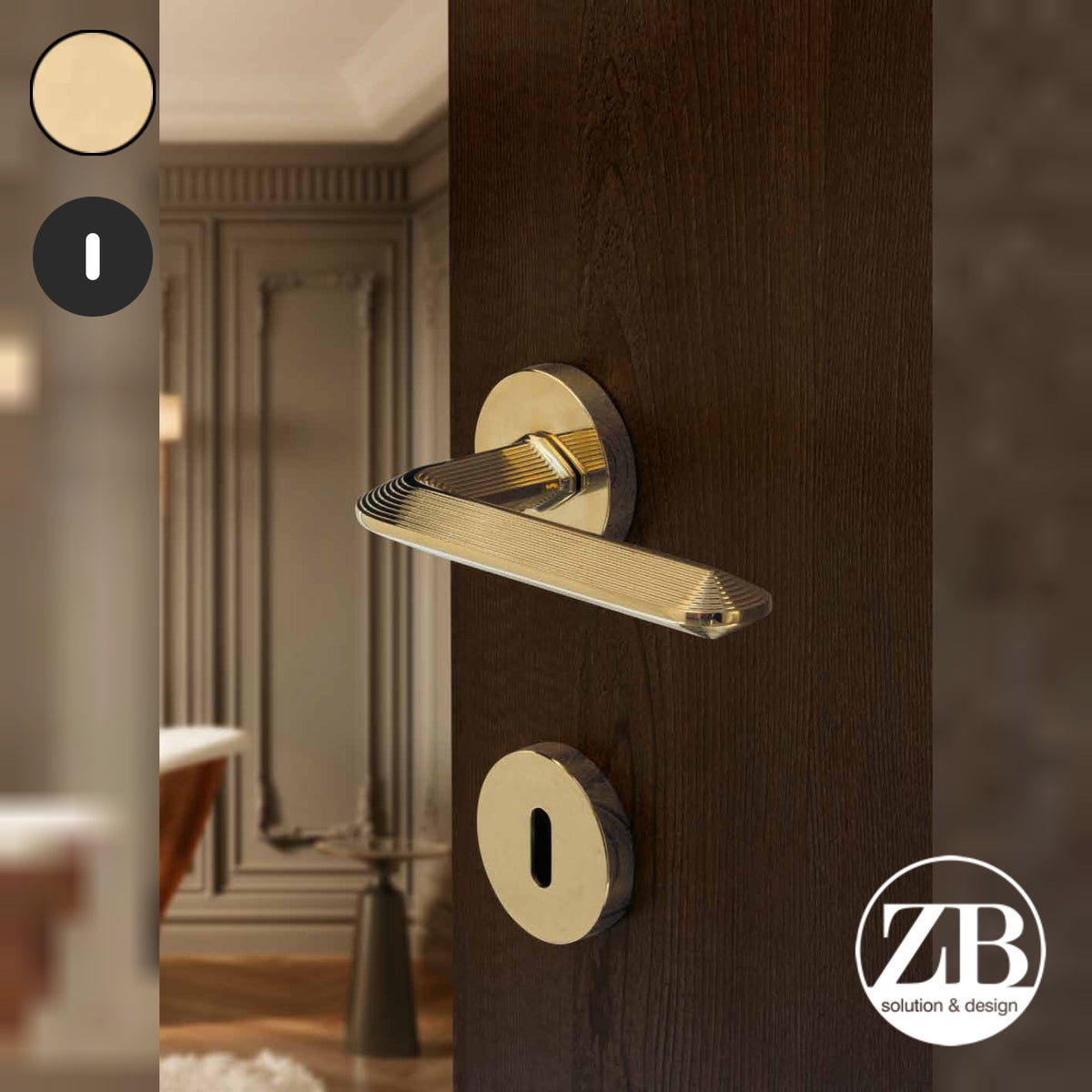 ZB - Maniglie Linear - Maniglia per porta interna - PVD - Physical Vapour Deposition / Tonda / Patent