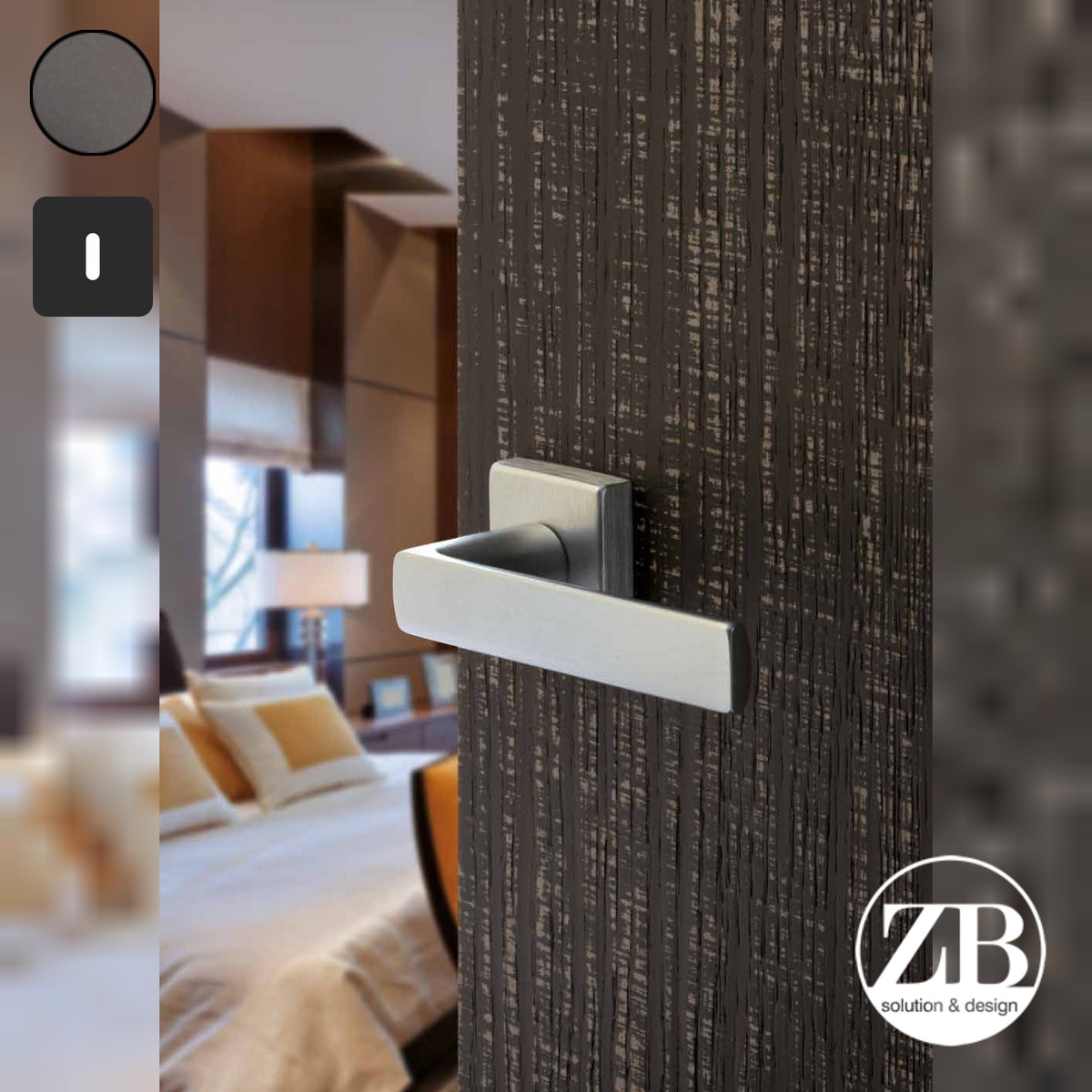 ZB - Maniglie Mariella - Maniglia per porta interna - ANT - Antracite / Quadra / Patent