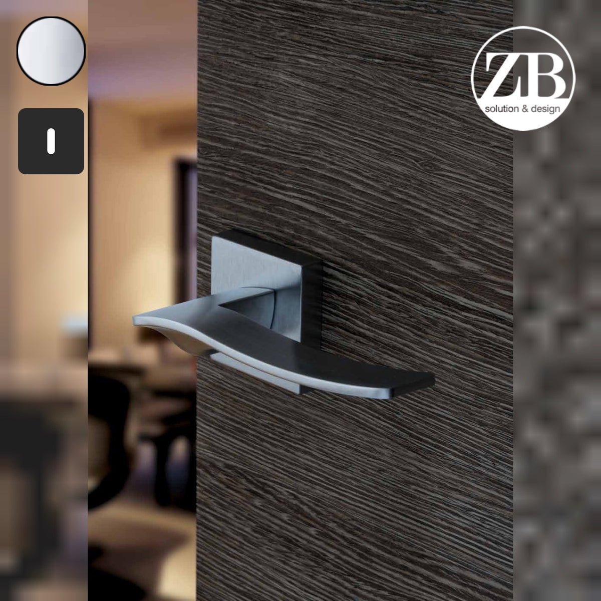 ZB - Maniglie Medea - Maniglia per porta interna - CRL - Cromo lucido / Quadra / Patent