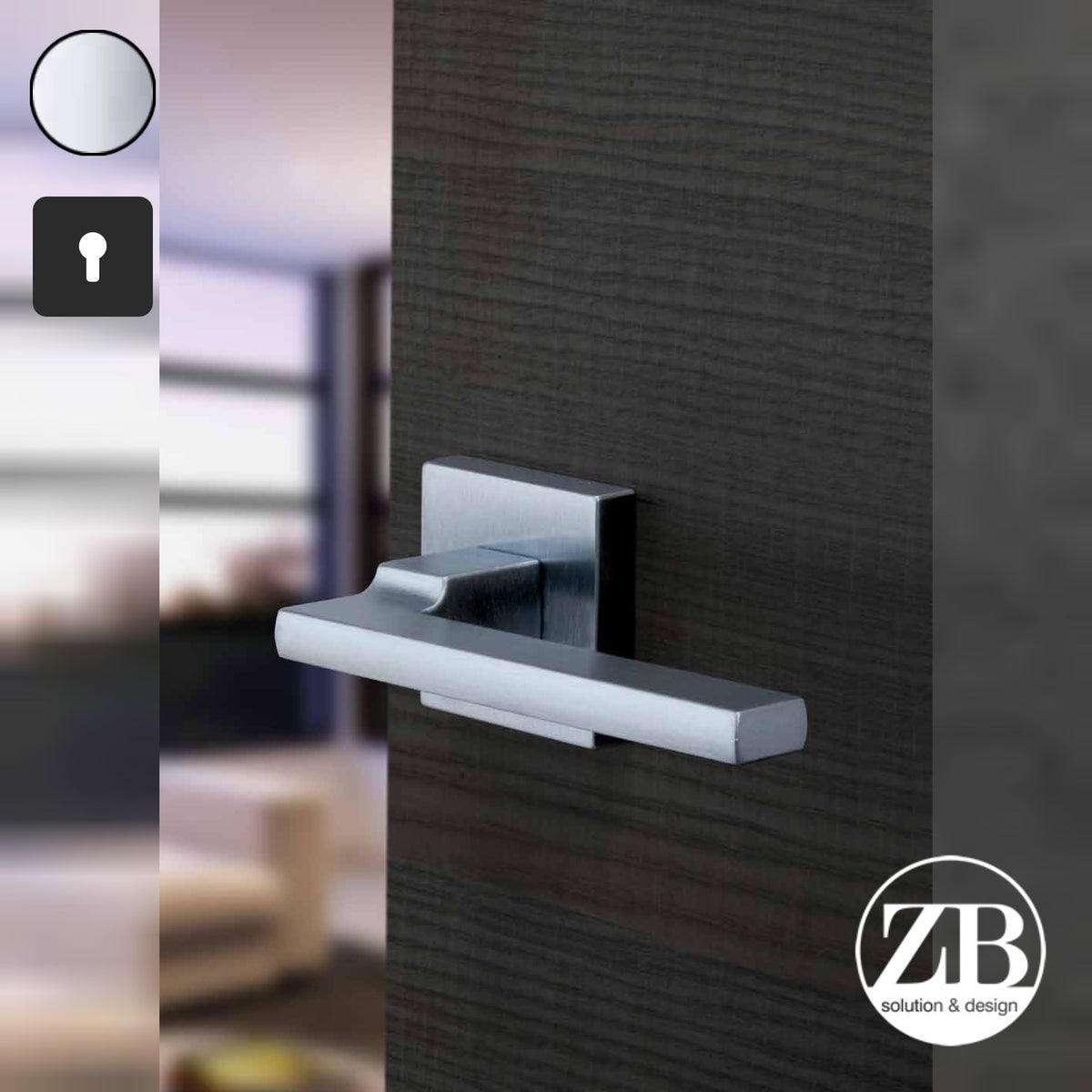 ZB - Maniglie Milano - Maniglia per porta interna - CRL - Cromo lucido / Quadra / Yale
