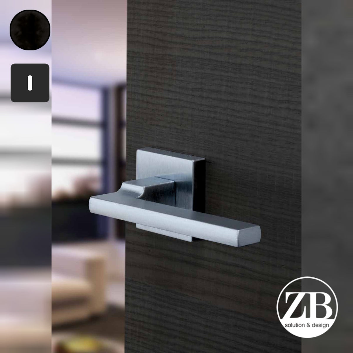 ZB - Maniglie Milano - Maniglia per porta interna - NOP - Nero opaco / Quadra / Patent