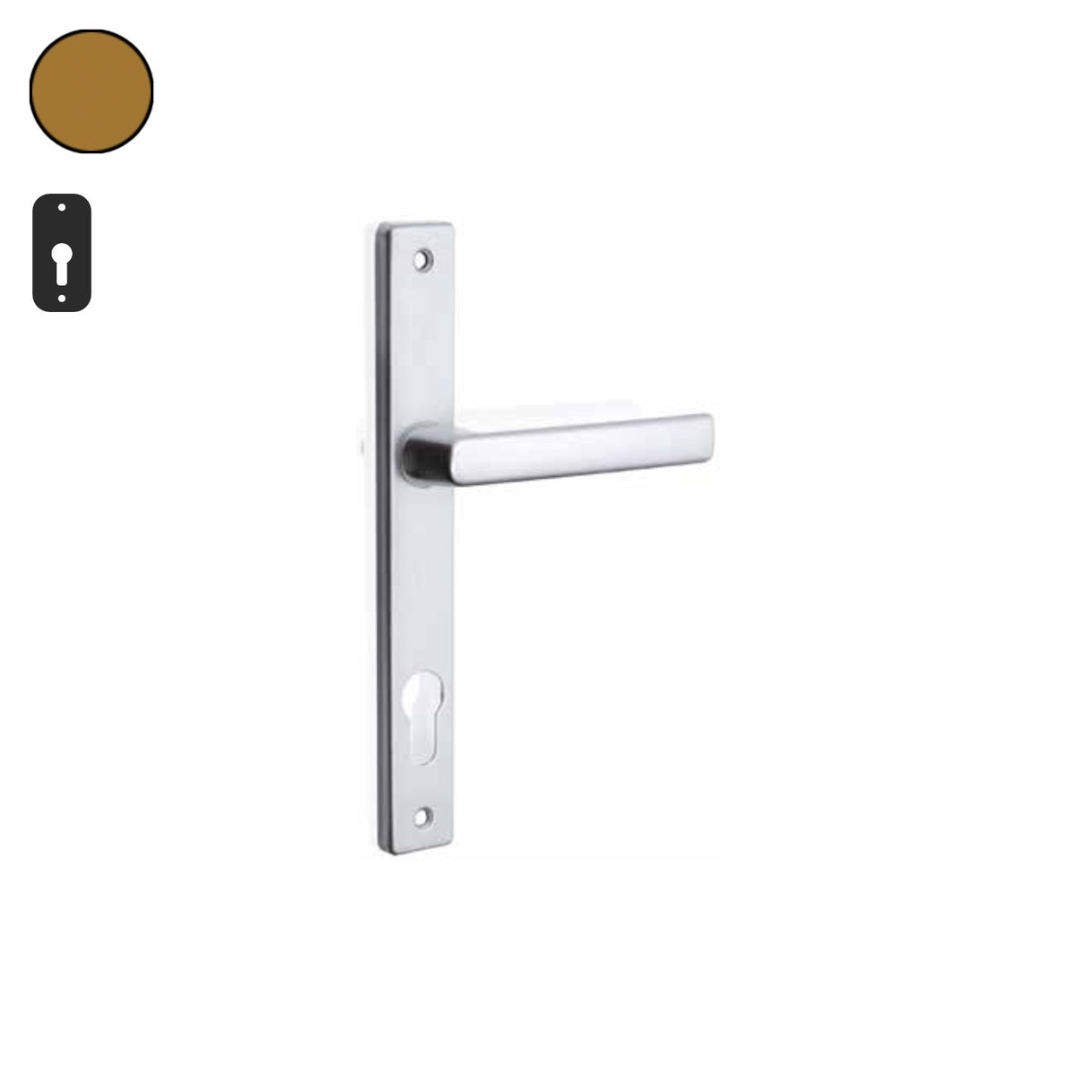 ZB - Maniglie Milly - Maniglia per porta interna - BRO - Bronzo F4 anodizzato / Placca 220x29 mm / Yale 85