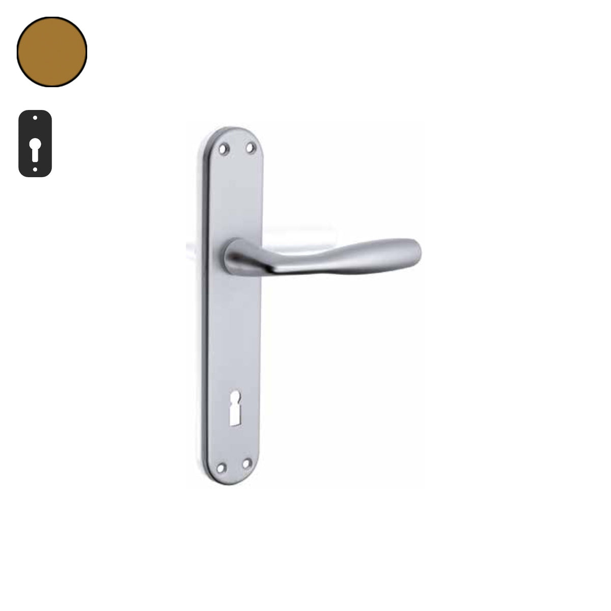 ZB - Maniglie Moira - Maniglia per porta interna - BRO - Bronzo F4 anodizzato / Placca 225x40 mm / Yale 85