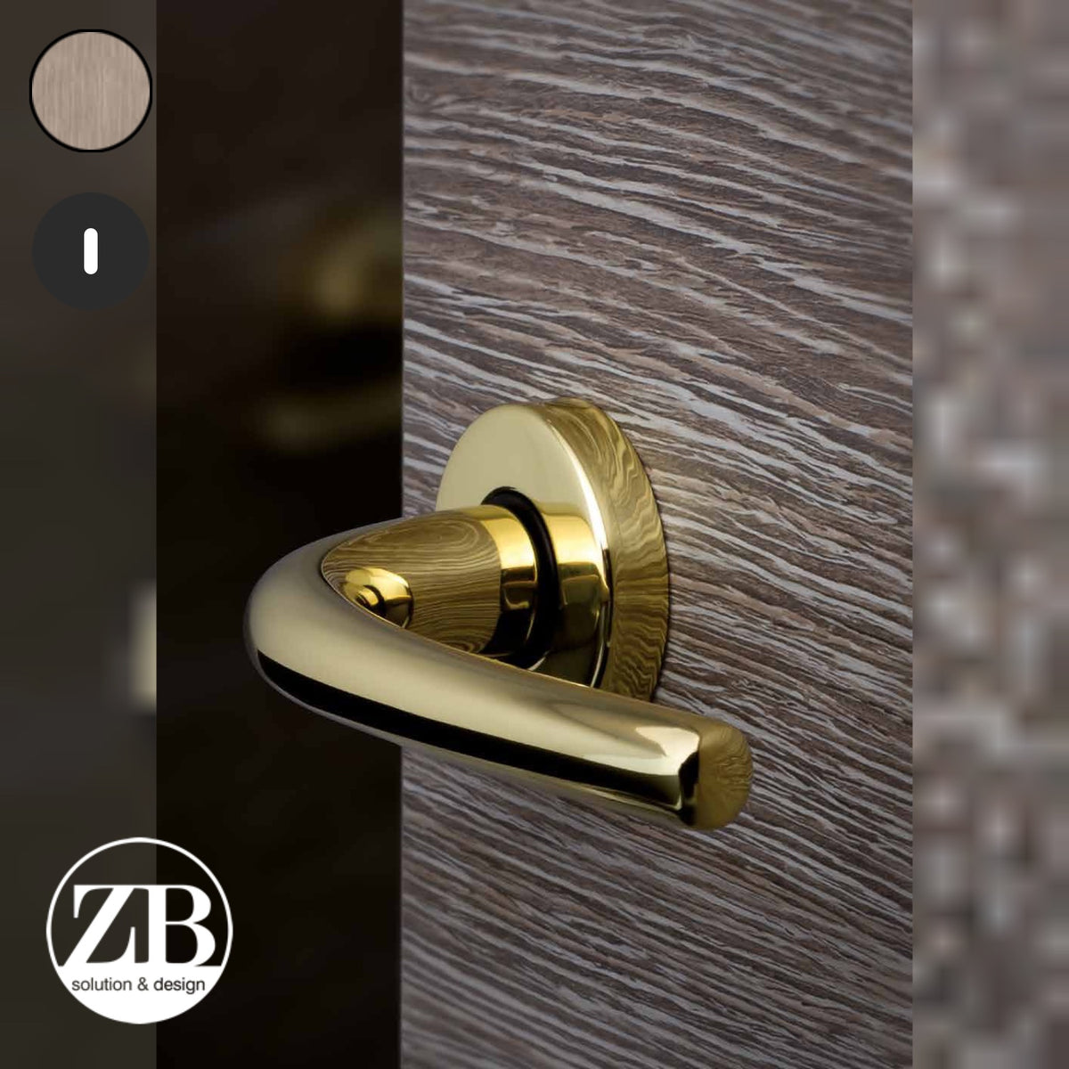 ZB - Maniglie Niky - Maniglia per porta interna - OGV - Ottone graffiato verniciato lucido / Tonda / Patent