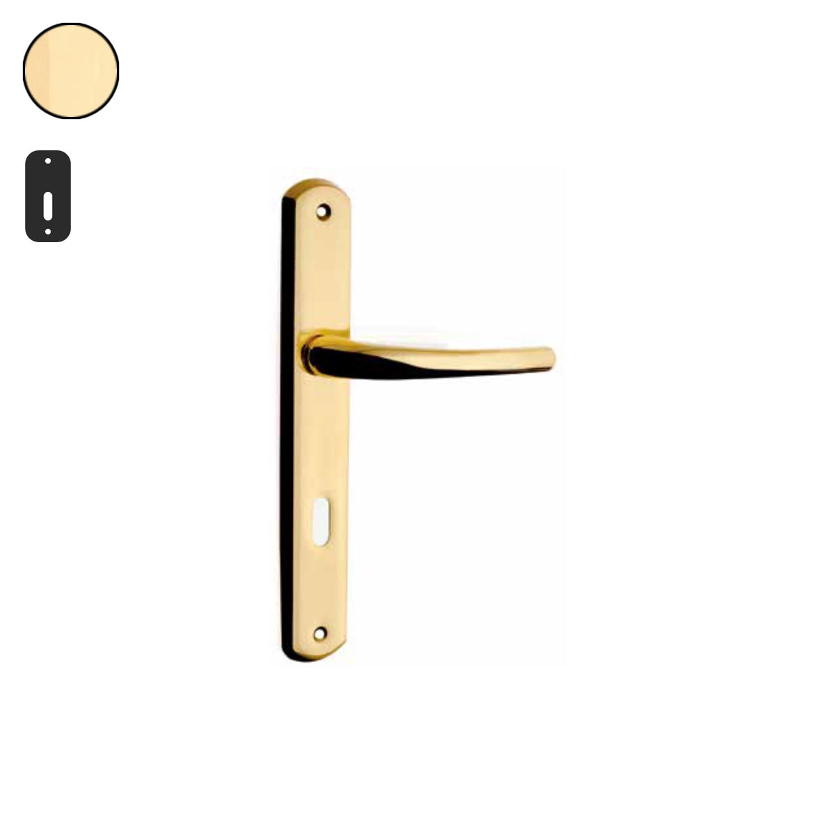 ZB - Maniglie Niky - Maniglia per porta interna - OTO - Ottonato / Placca 250x40 mm / Patent 90