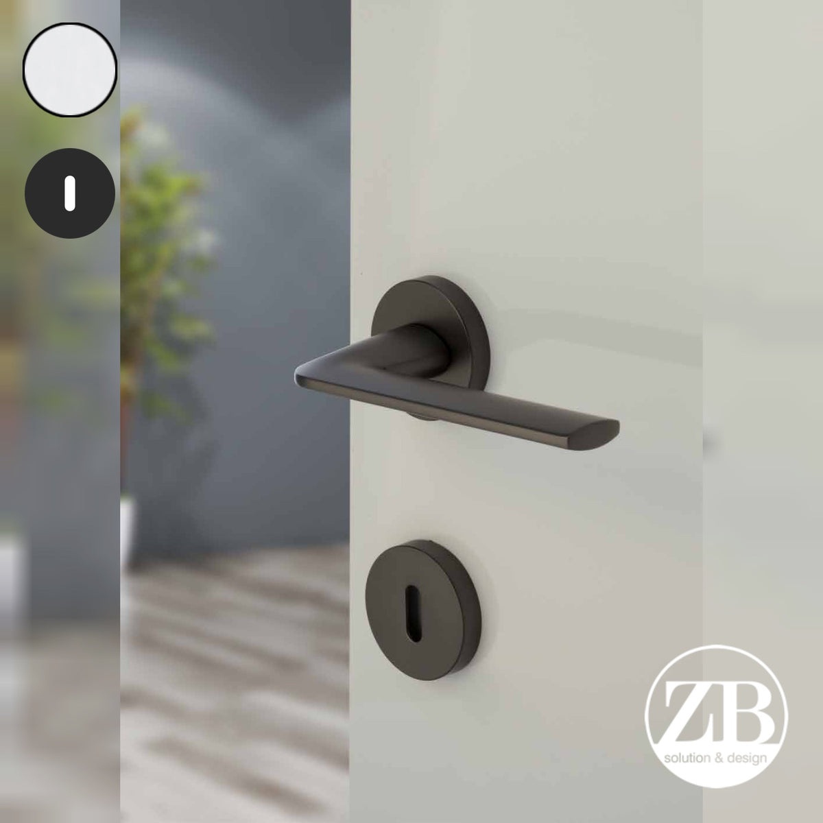 ZB - Maniglie Oregon - Maniglia per porta interna - CRS - Cromo satinato / Tonda / Patent