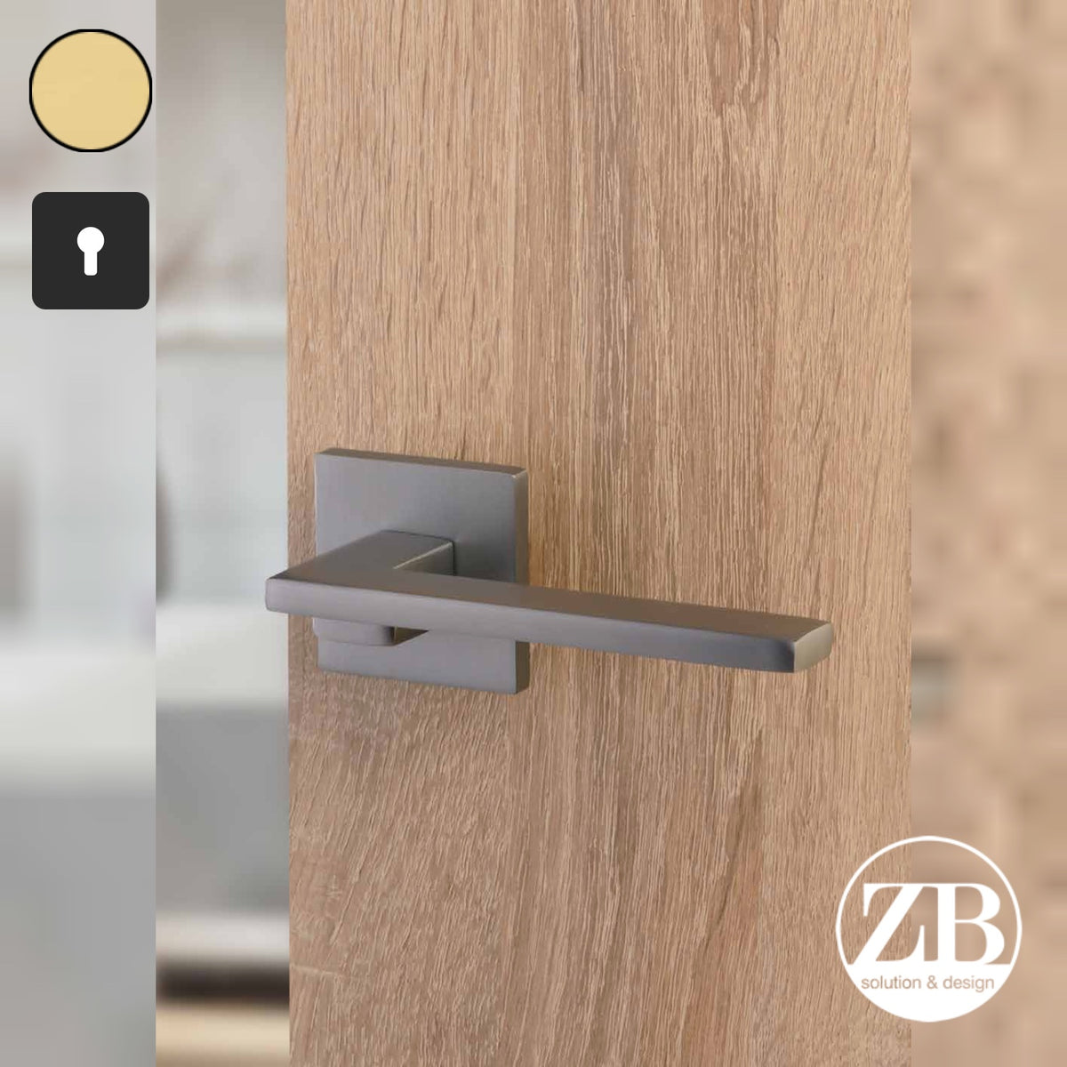 ZB - Maniglie Pale - Maniglia per porta interna - ORS - Oro satinato / Quadra / Yale