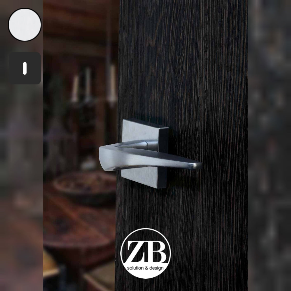 ZB - Maniglie Pellikan - Maniglia per porta interna - CRS - Cromo satinato / Quadra / Patent