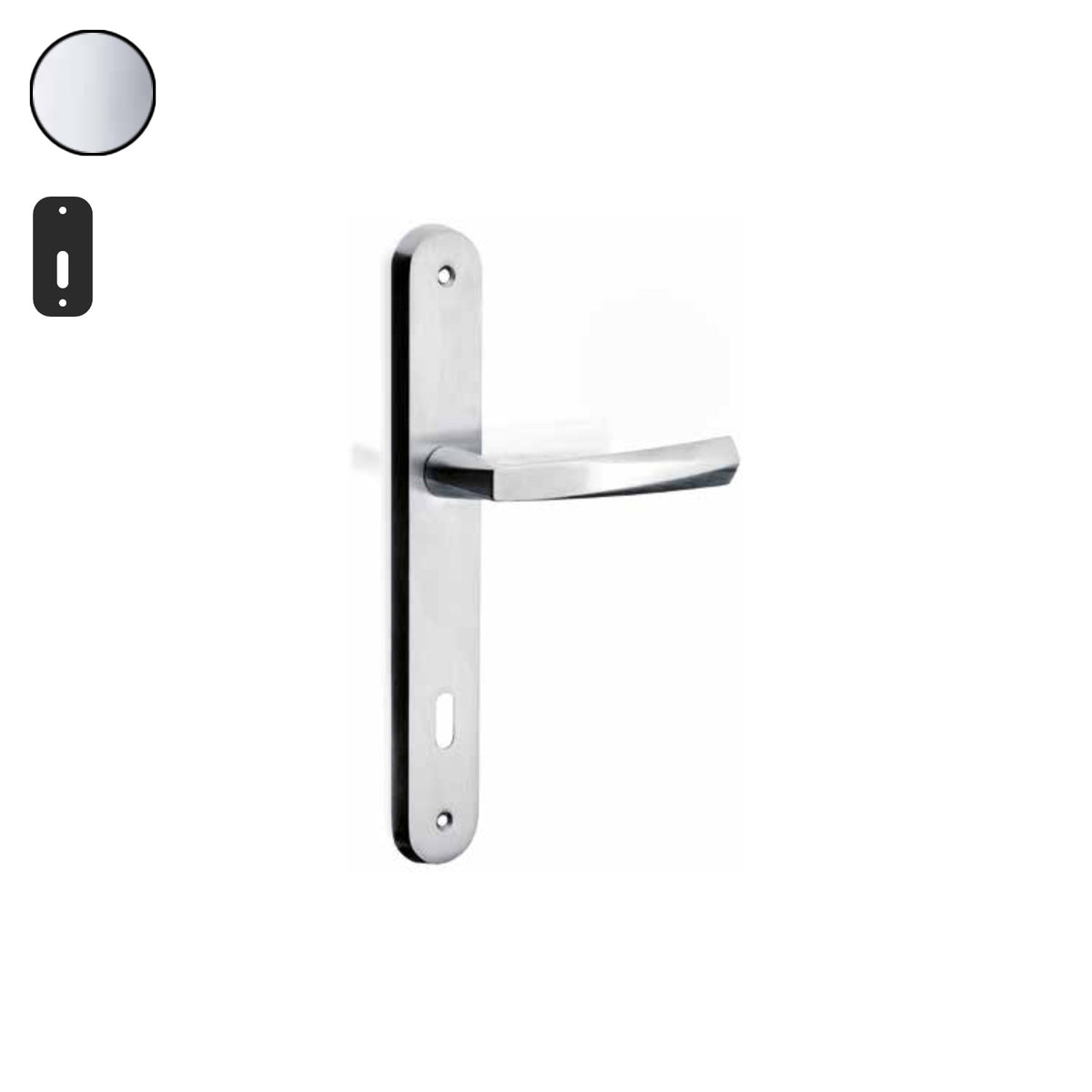 ZB - Maniglie Phoenix - Maniglia per porta interna - CRL - Cromo lucido / Placca 250x38 mm / Patent 70
