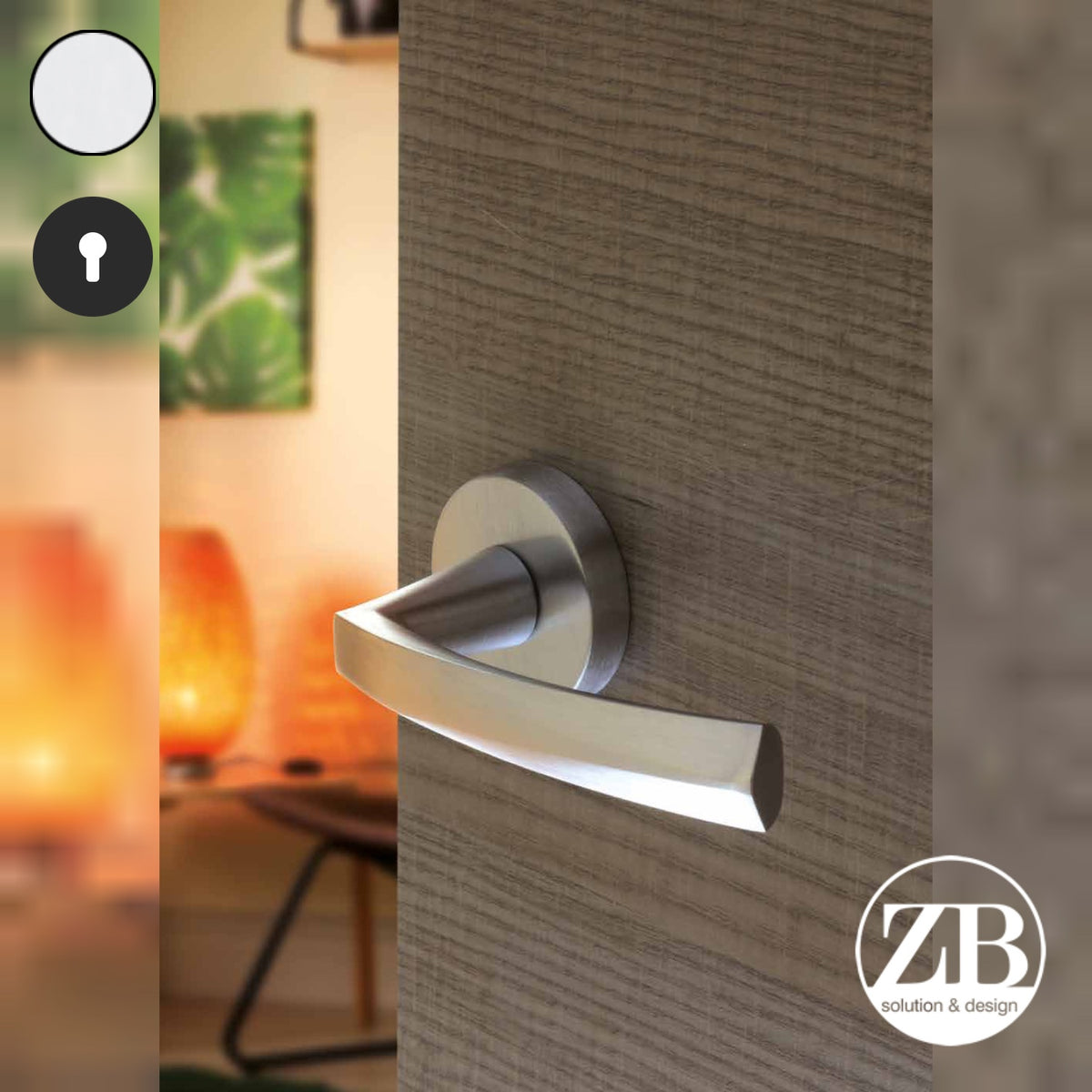 ZB - Maniglie Phoenix - Maniglia per porta interna - CRS - Cromo satinato / Tonda / Yale