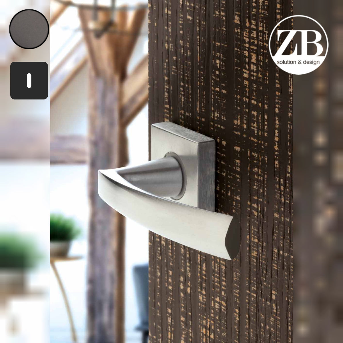 ZB - Maniglie Phoenix-Q - Maniglia per porta interna - ANT - Antracite / Quadra / Patent