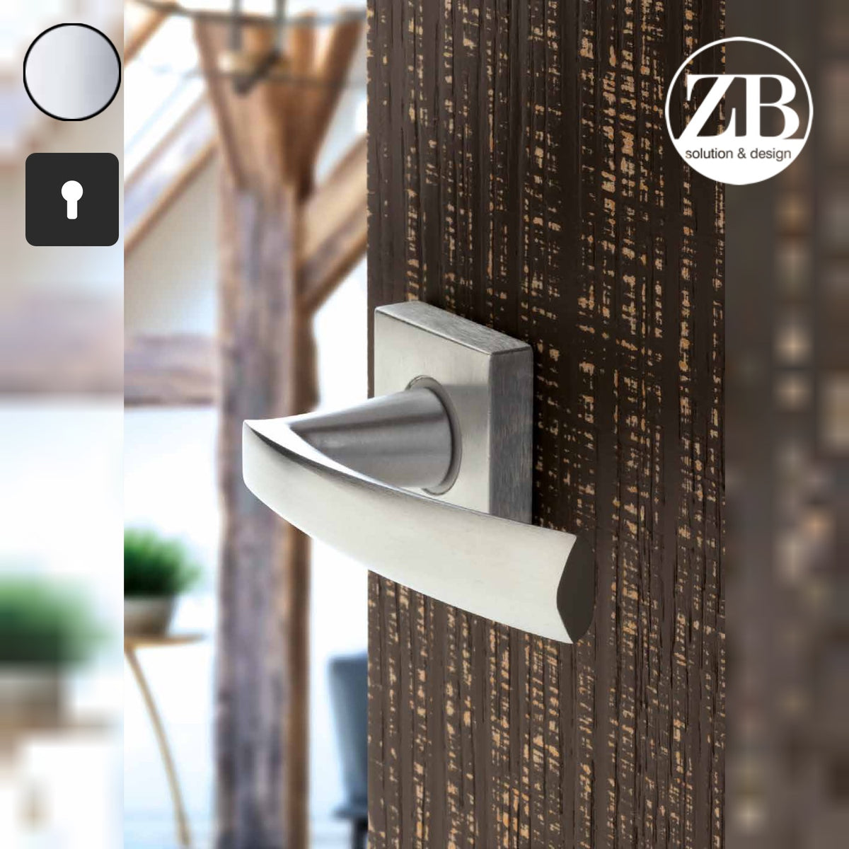 ZB - Maniglie Phoenix-Q - Maniglia per porta interna - CRL - Cromo lucido / Quadra / Yale