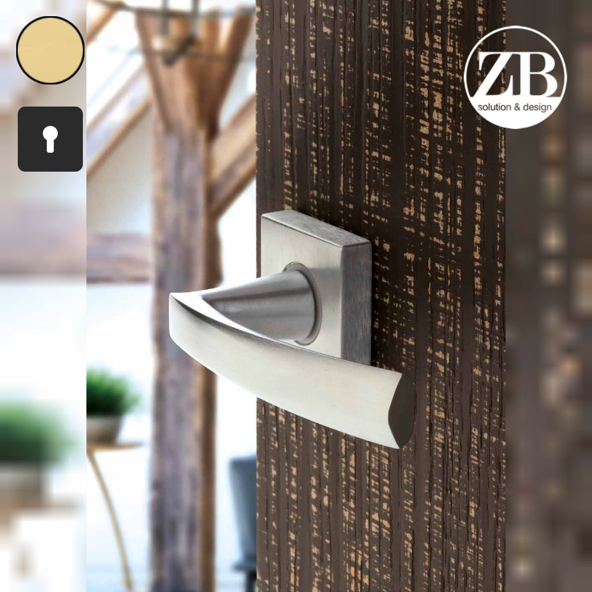 ZB - Maniglie Phoenix-Q - Maniglia per porta interna - ORS - Oro satinato / Quadra / Yale