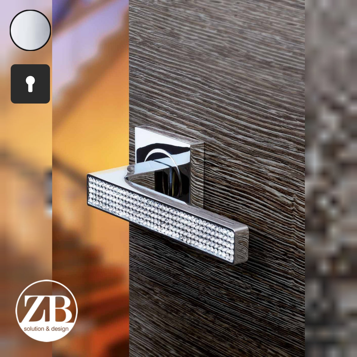 ZB - Maniglie Prestige - Maniglia per porta interna - CRL - Cromo lucido / Quadra / Yale