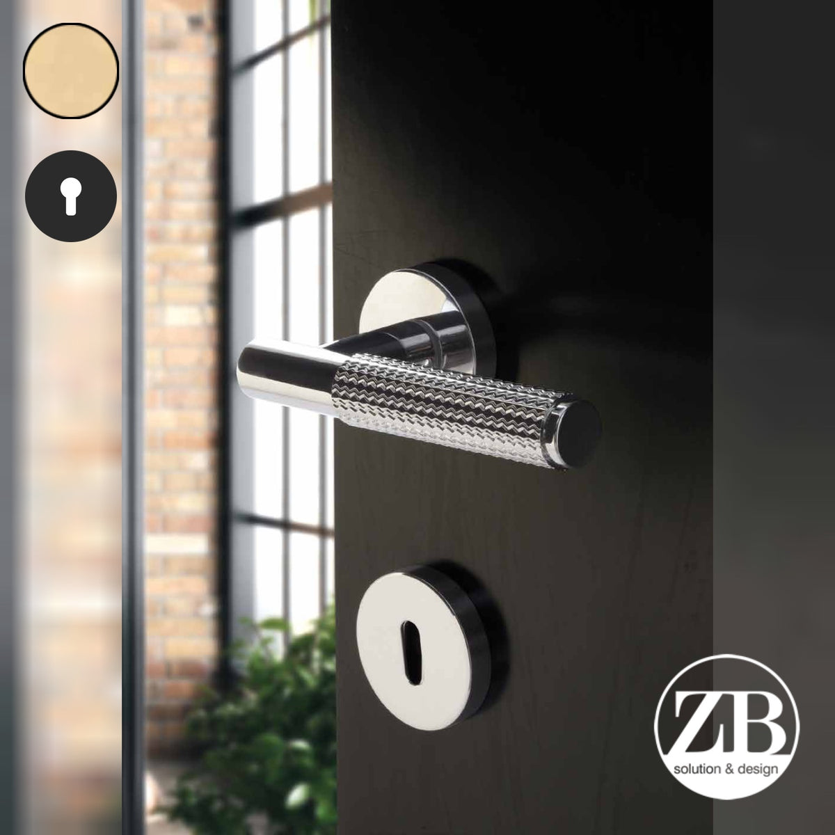 ZB - Maniglie Prime - Maniglia per porta interna - PVD - Physical Vapour Deposition / Tonda / Yale