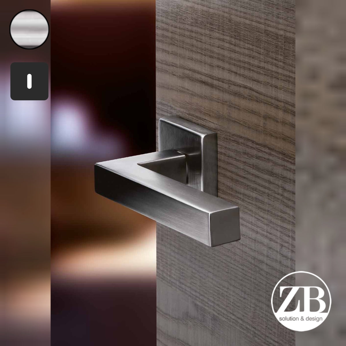 ZB - Maniglie Quadra - Maniglia per porta interna - INX - Acciaio inox satinato / Quadra / Patent