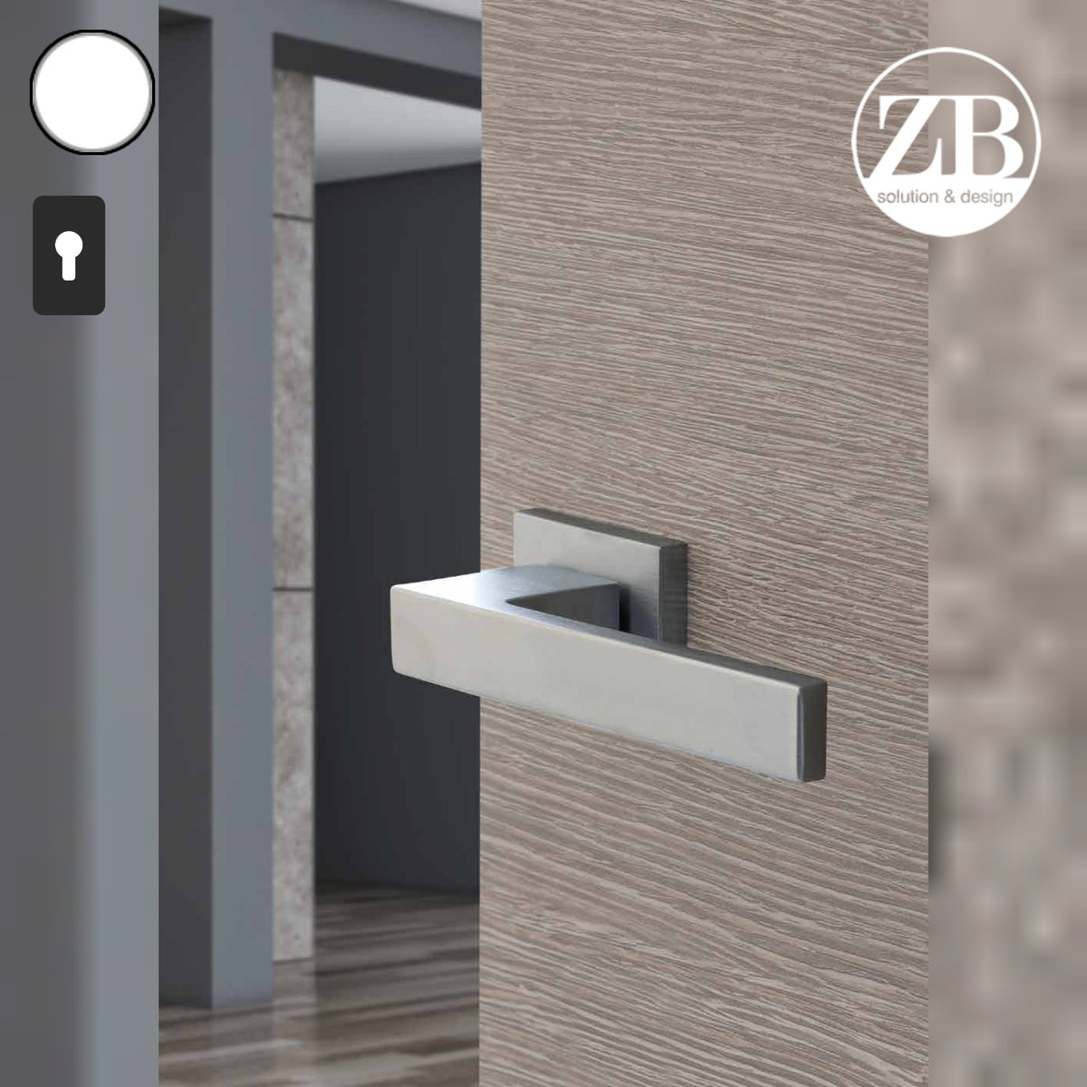 ZB - Maniglie Rettangola - Maniglia per porta interna - BIA - Bianco / Rettangolare / Yale