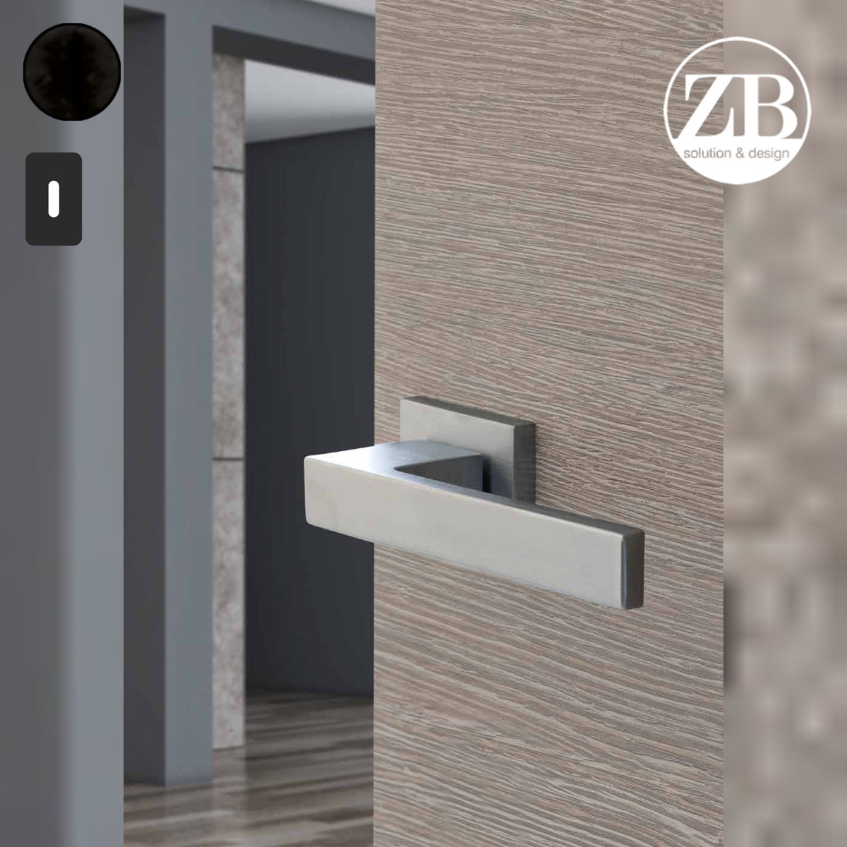 ZB - Maniglie Rettangola - Maniglia per porta interna - NOP - Nero opaco / Rettangolare / Patent