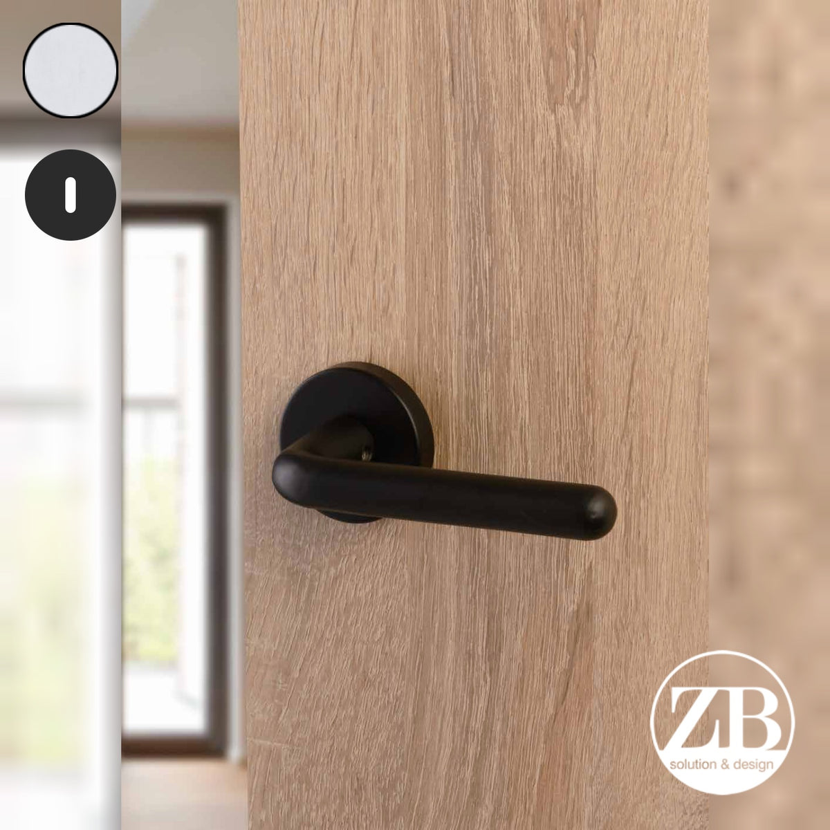 ZB - Maniglie Roller - Maniglia per porta interna - ARS - Argento F1 satinato / Tonda / Patent