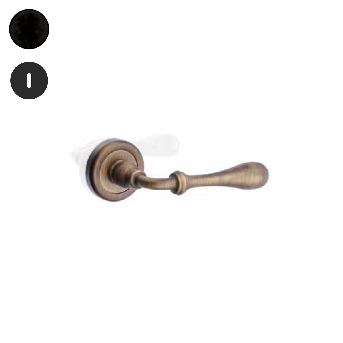 ZB - Maniglie Rustica - Maniglia per porta interna - NOP - Nero opaco / Tonda / Patent