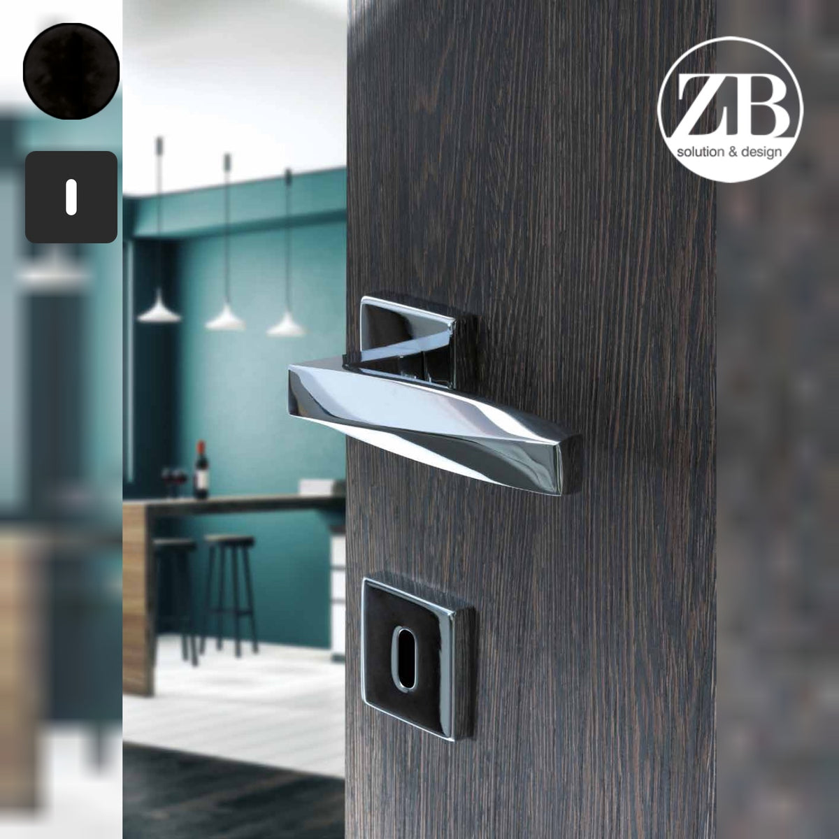 ZB - Maniglie Sahara - Maniglia per porta interna - NOP - Nero opaco / Quadra / Patent