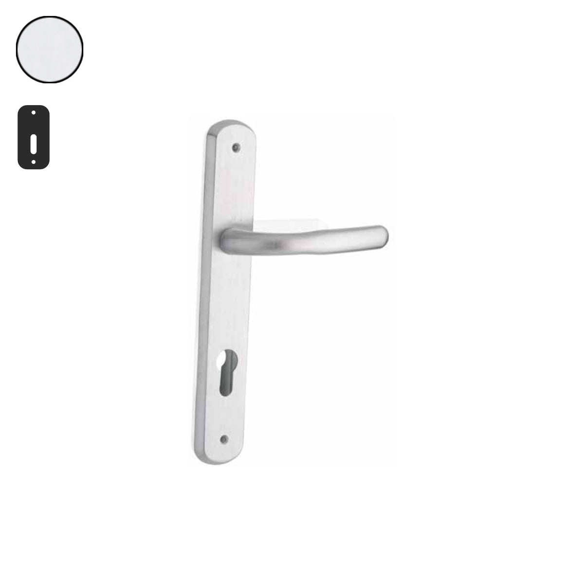 ZB - Maniglie Sea - Maniglia per porta interna - CRS - Cromo satinato / Placca 250x38 mm / Patent 70