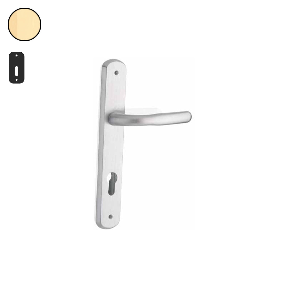 ZB - Maniglie Sea - Maniglia per porta interna - OTO - Ottonato / Placca 250x38 mm / Patent 70