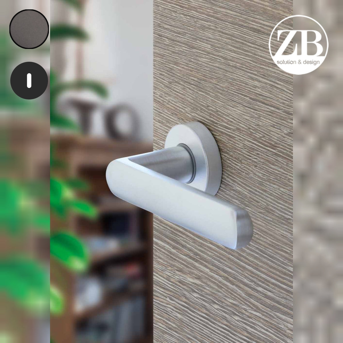 ZB - Maniglie Silvy - Maniglia per porta interna - ANT - Antracite / Tonda / Patent